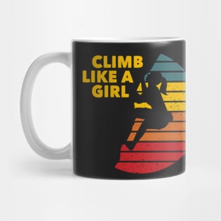 Climb Like a Girl Rock Climbing Bouldering Colorful Mug